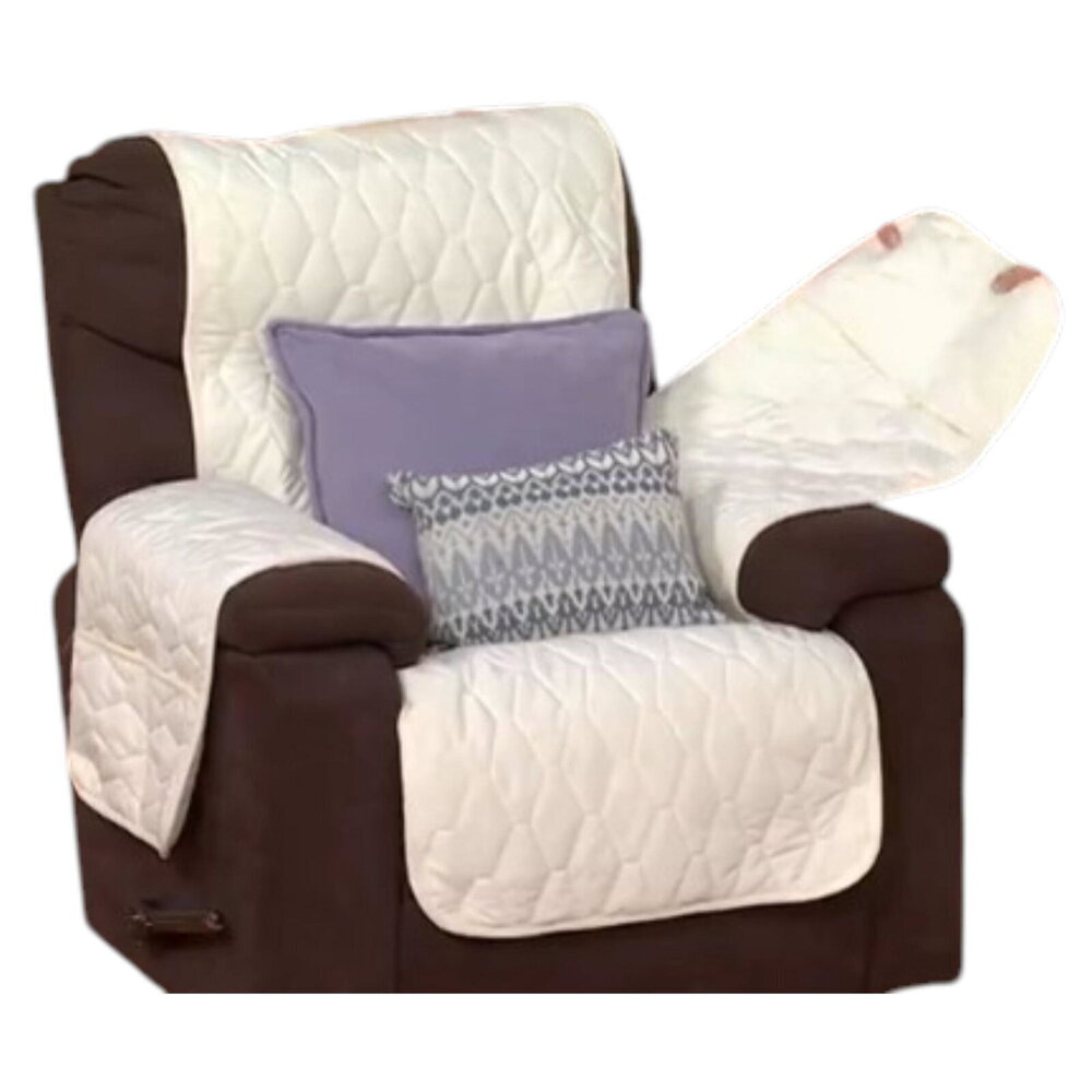 Home Reflections Micromink Pin-Sonic Recliner Cover Sand
